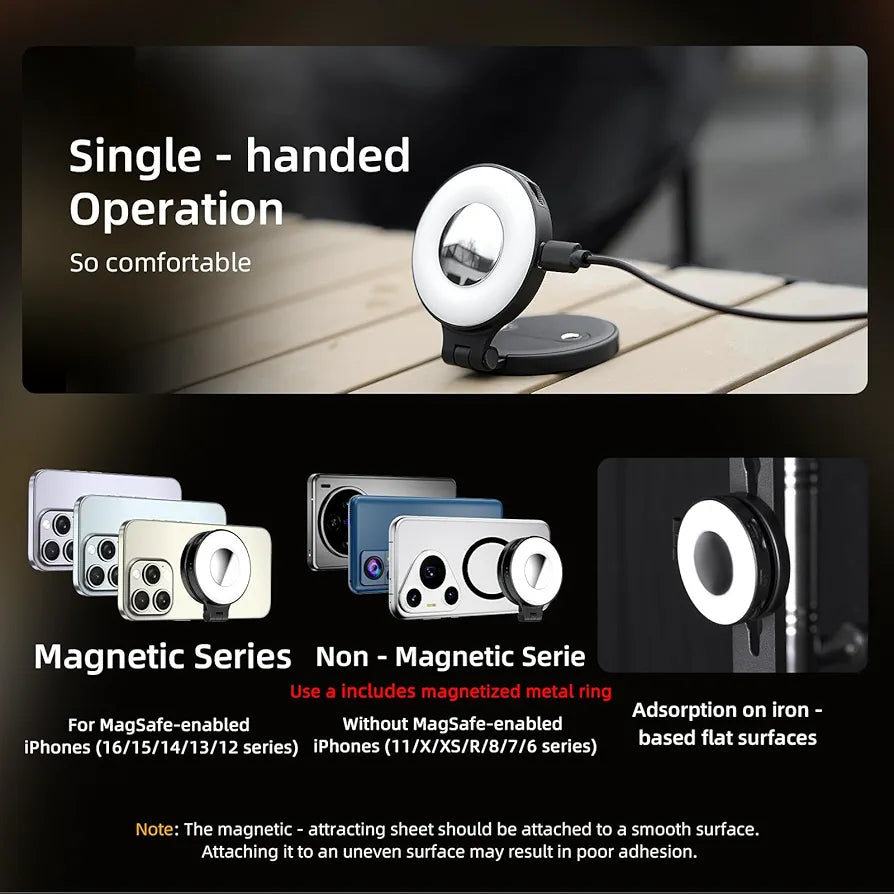 MagGlow™ Magnetic Fill Light for Phone – Rechargeable Selfie & TikTok Light