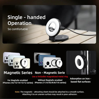 MagGlow™ Magnetic Fill Light for Phone – Rechargeable Selfie & TikTok Light