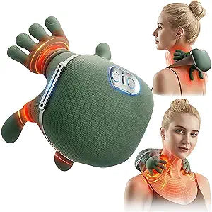 Portable Neck and Shoulder Massager with Soothing Heat, 4D Deep-Kneading Rechargeable Massage Device for Back and Body Use at Home, Office or On the Go!