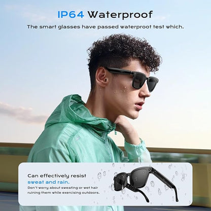Smart Ai Glasses- Bluetooth Headset Glasses–Wireless Audio Sunglasses (Camera,Calls & Music)