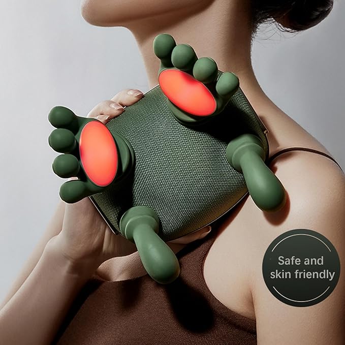 Portable Neck and Shoulder Massager with Soothing Heat, 4D Deep-Kneading Rechargeable Massage Device for Back and Body Use at Home, Office or On the Go!