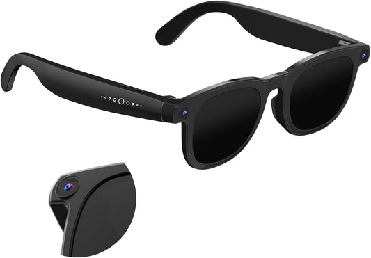 Smart Ai Glasses- Bluetooth Headset Glasses–Wireless Audio Sunglasses (Camera,Calls & Music)