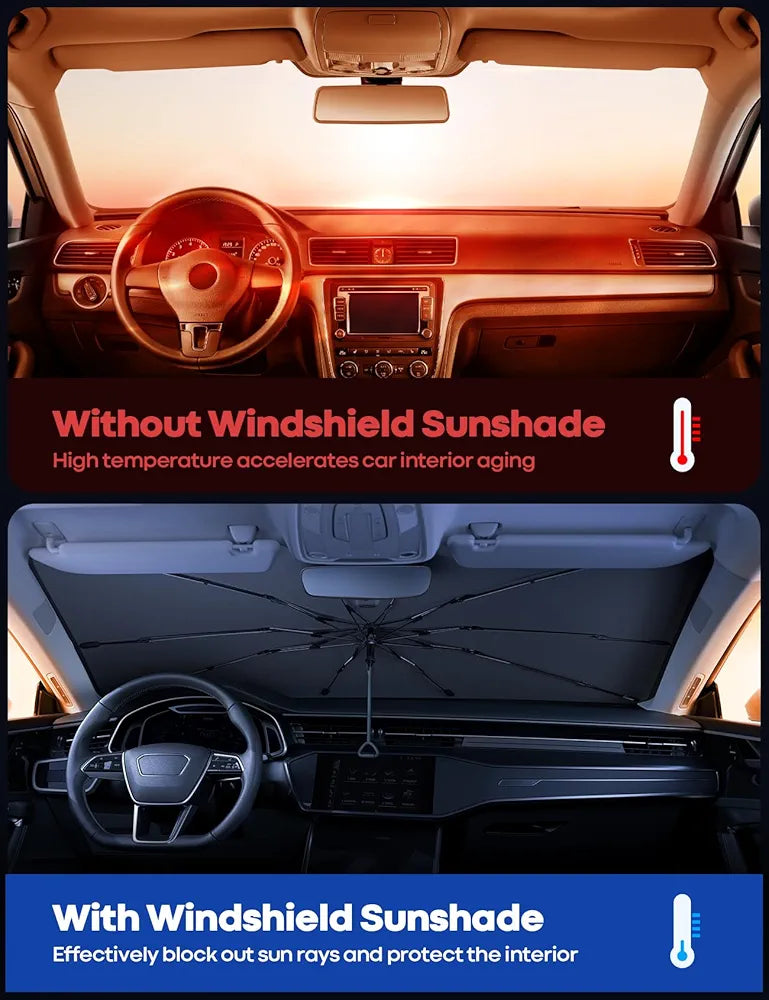 Car Windshield Sun Shade Umbrella – Foldable UV Protection Heat Blocker