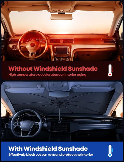 Car Windshield Sun Shade Umbrella – Foldable UV Protection Heat Blocker