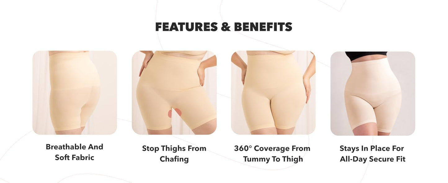 Women Seamless Shapewear Shorts-Premium Waist Sculpting Shapewear- Invisible Shapewear for All-Day Confidence