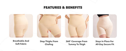 Women Seamless Shapewear Shorts-Premium Waist Sculpting Shapewear- Invisible Shapewear for All-Day Confidence