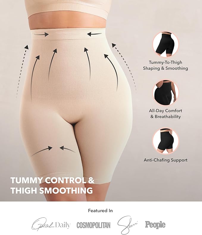 Women Seamless Shapewear Shorts-Premium Waist Sculpting Shapewear- Invisible Shapewear for All-Day Confidence