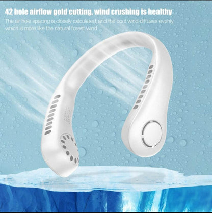 Portable Hanging Neck Fan – Hands-Free Bladeless Cooling Fan (USB Rechargeable)