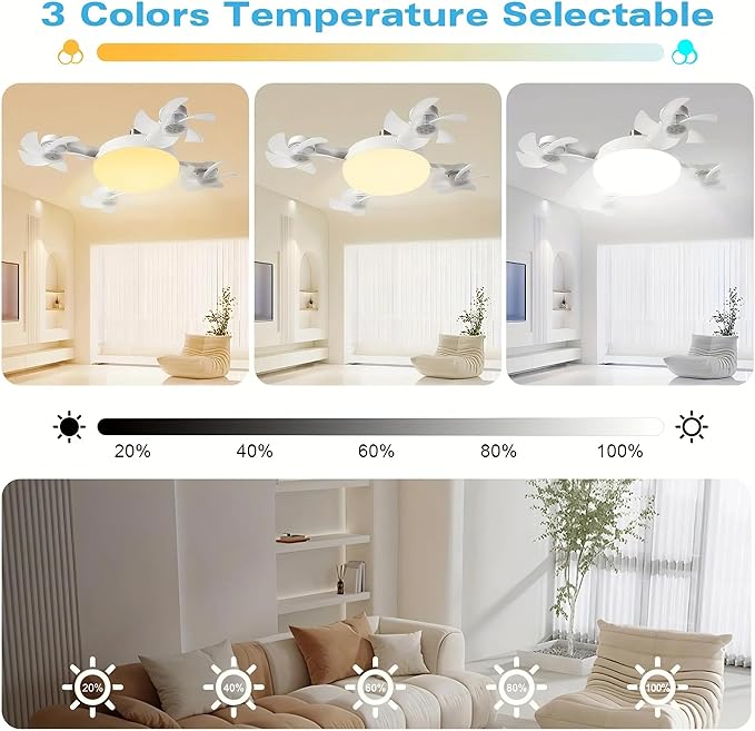 F4 Multifunctional Fan Light | Foldable LED Ceiling Lamp