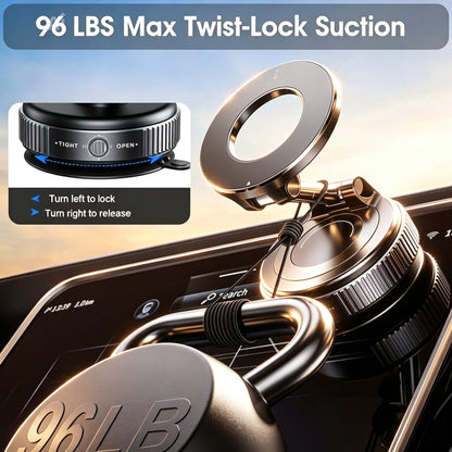 Bendable Magnetic Car Phone Holder – Foldable 360° Dashboard Mount (MagSafe Compatible)