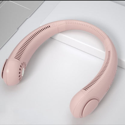 Portable Hanging Neck Fan – Hands-Free Bladeless Cooling Fan (USB Rechargeable)